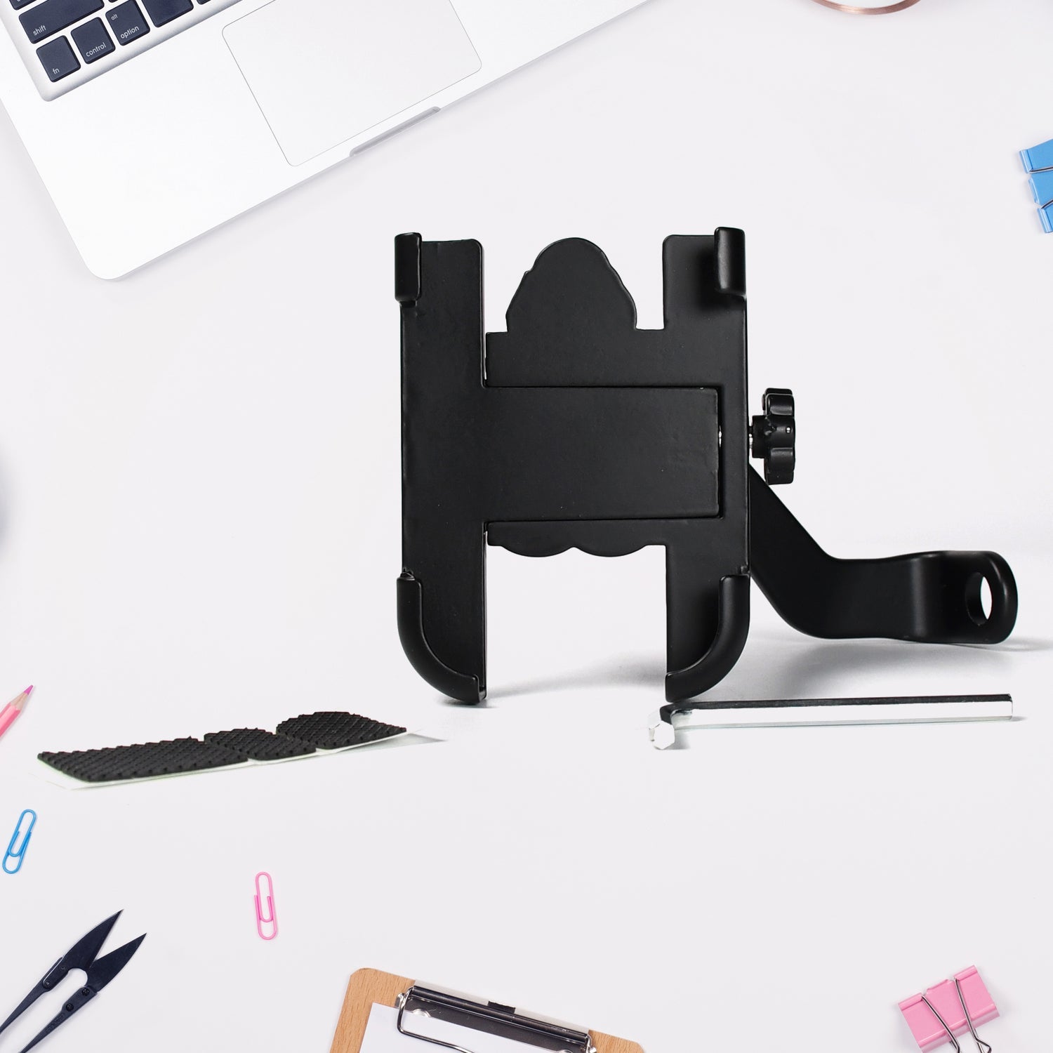 6706 Mobile Phone Holder With Easy Adjustable Rear View Mirror Mount Solid Metal Cradle Stand Suitable for Bike & Mobile Phones DeoDap 6706 Mobile Phone Holder With Easy Adjustable Rear View Mirror Mount Solid Metal Cradle Stand Suitable for Bike & Mobile Phones DeoDap
